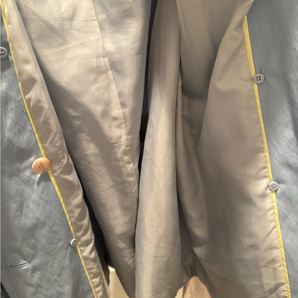 Calvin Klein Light Gray Double-Breasted Trench Coat - Picture 12 of 12